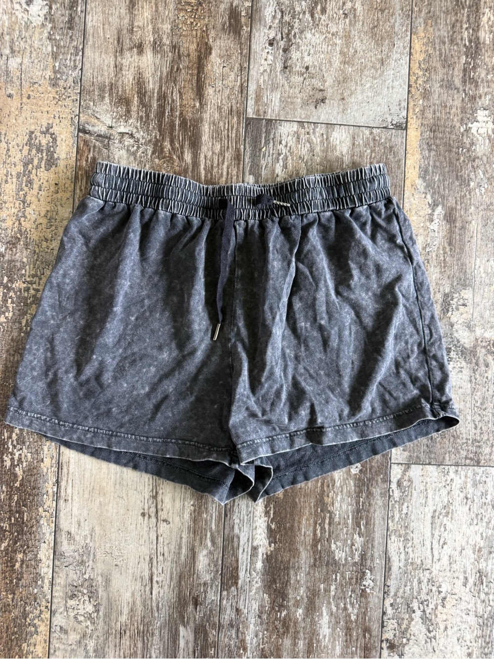 2 for $20 sale: Entro black mineral washed soft pull-on shorts - L